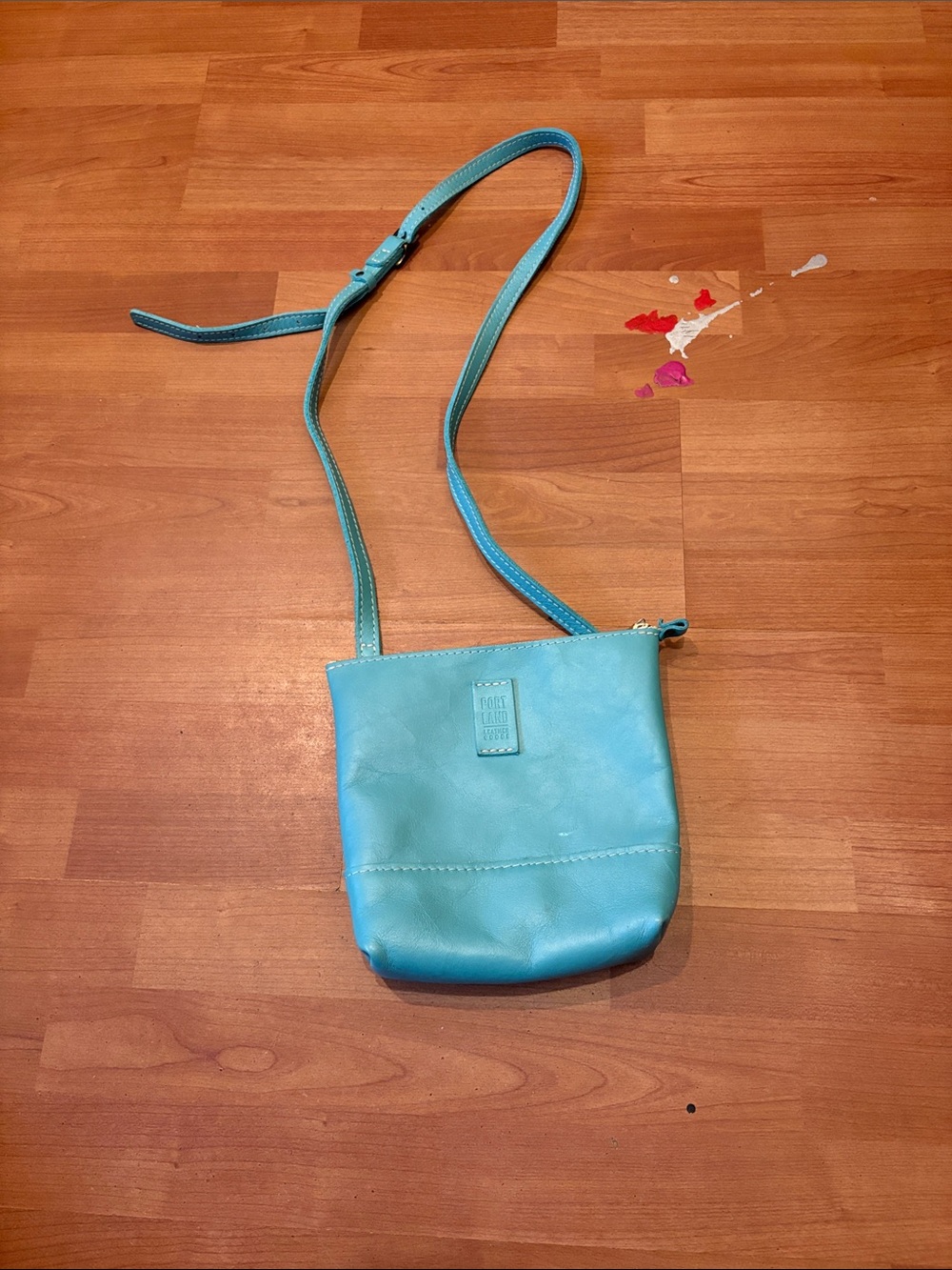 Portland Leather Turquoise Crossbody Bag